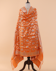Orange Jaal Dupatta in Silk