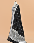 Black Brocade Dress in Silk