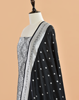 Black Brocade Dress in Silk