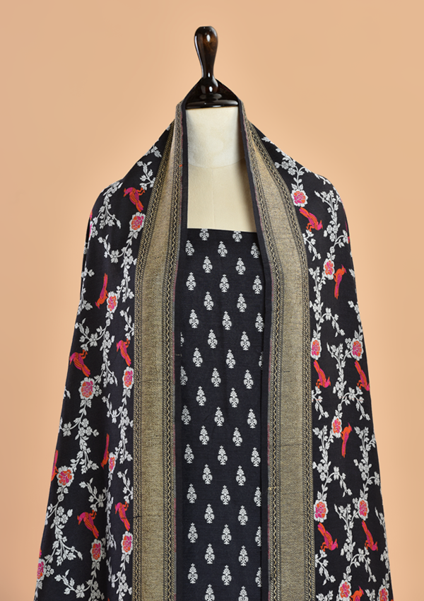 Black Jaal Dress in Georgette Tussar