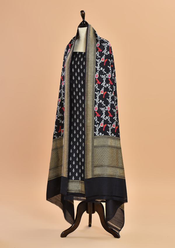 Black Jaal Dress in Georgette Tussar