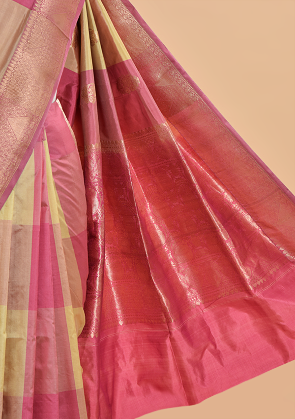 Gajar Pink Butta Silk Saree