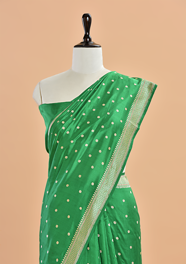 Green Butti Saree in Silk