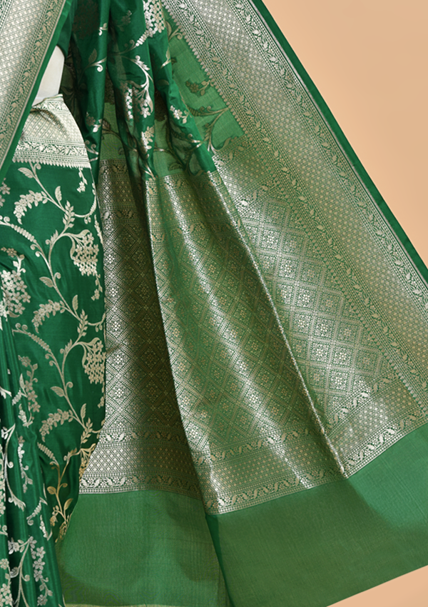 Green Jaal Silk Saree