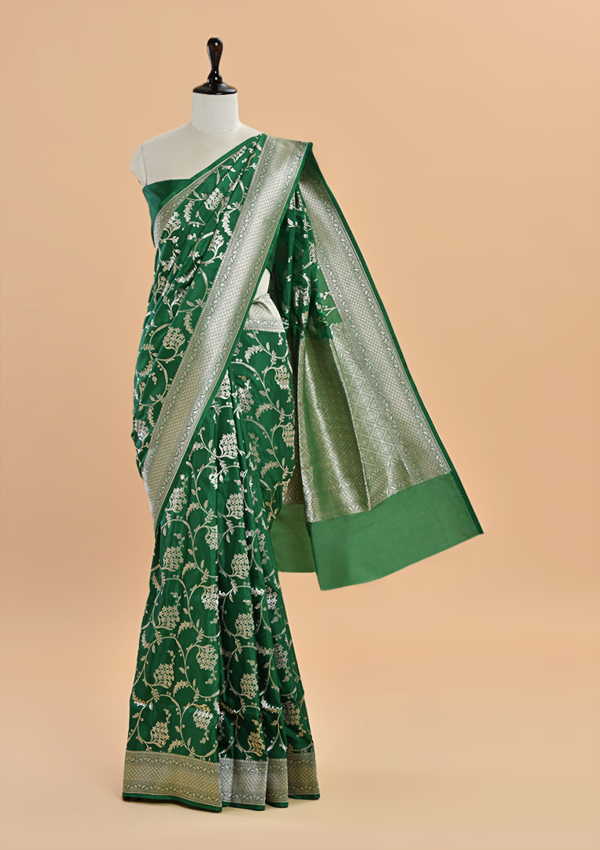 Green Jaal Silk Saree