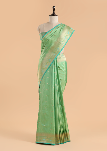 Sea Green Butti Saree in Silk
