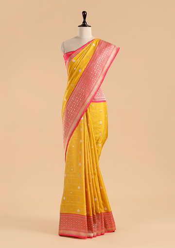 Mustard Butti Saree in Silk