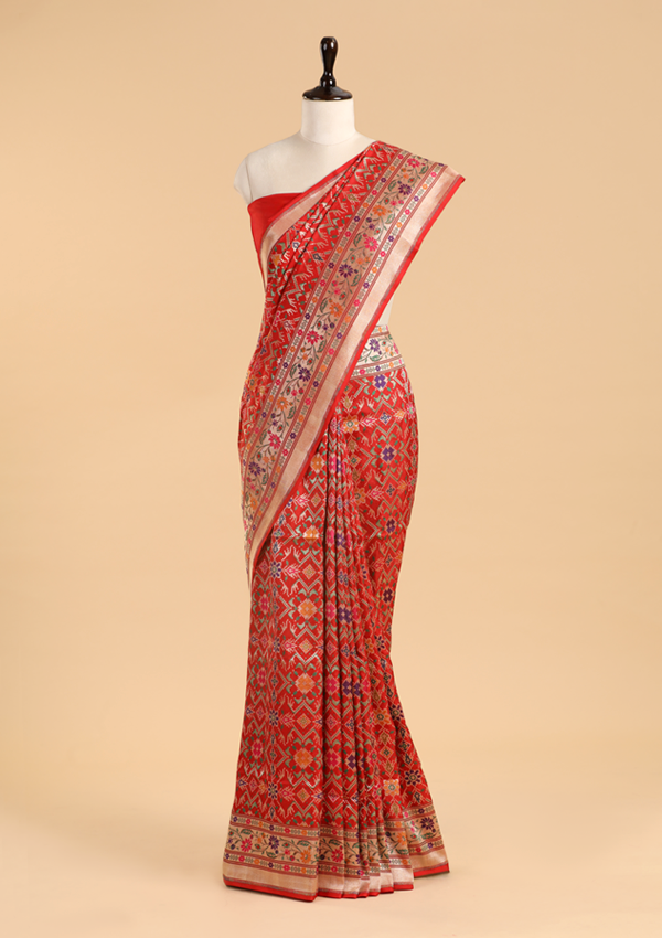 Red Patola Saree in Silk