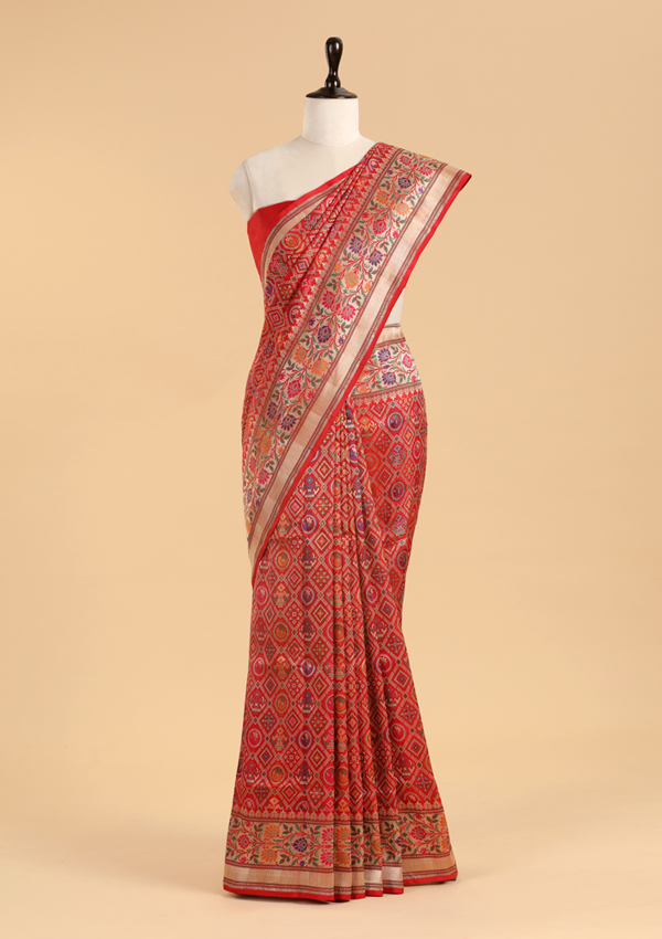 Red Patola Saree in Silk