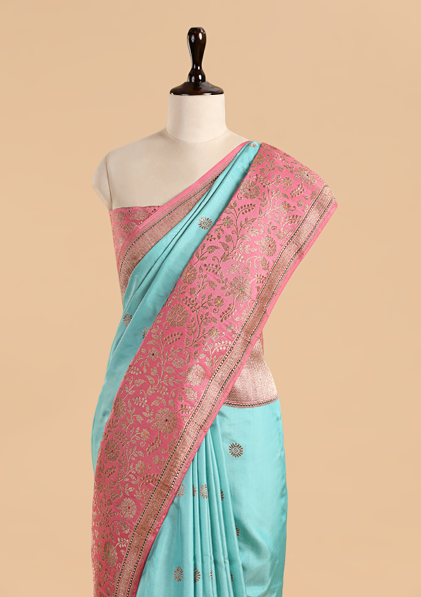 Firozi Butti Saree in Silk