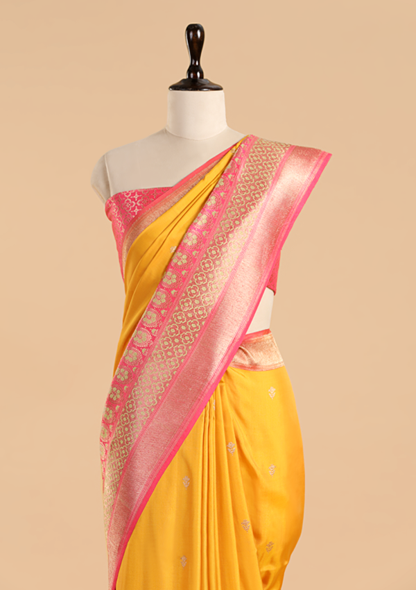 Mustard Butti Saree in Silk