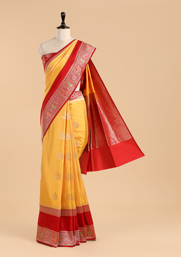 Mustard Butta Saree in Silk