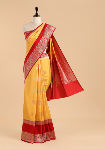 Mustard Butta Saree in Silk