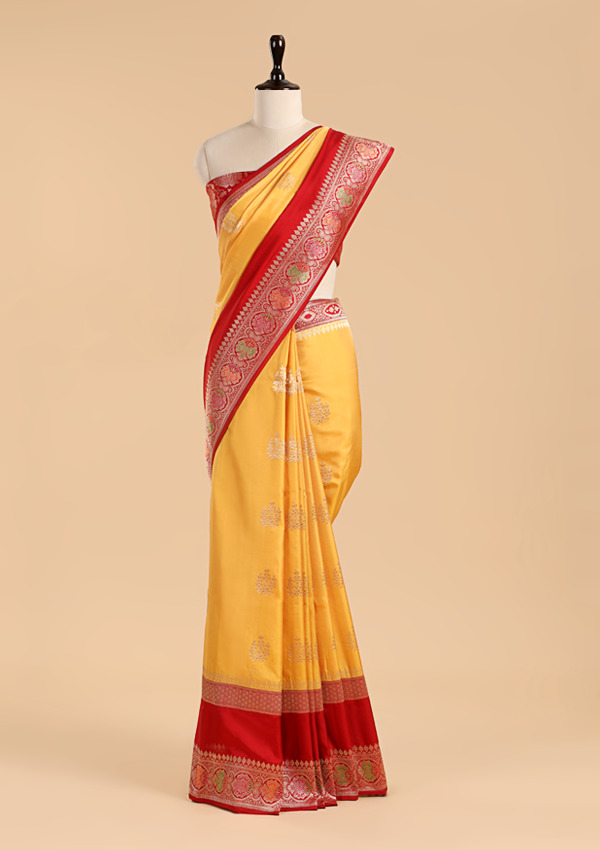 Mustard Butta Saree in Silk