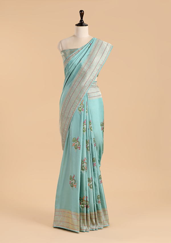 Firozi Butta Saree in Silk