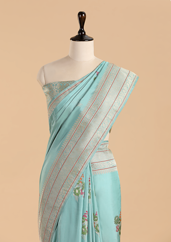 Firozi Butta Saree in Silk