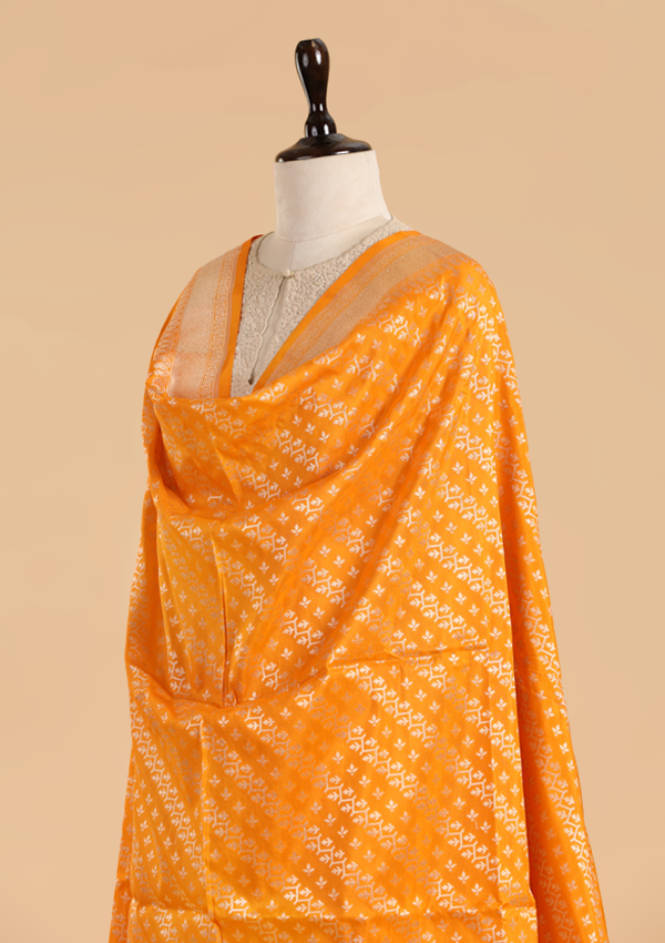 Golden Lehariya Dupatta in Silk