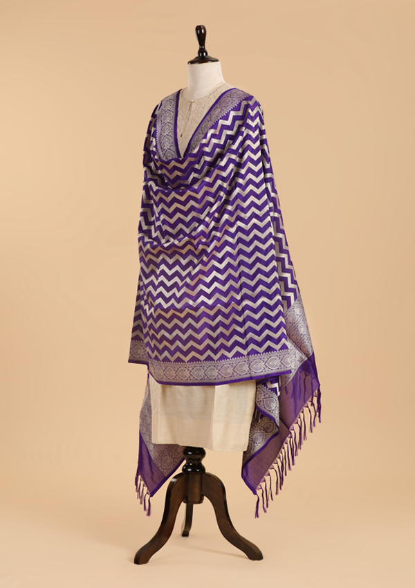 Purple Dupatta in Silk