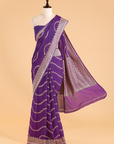 Purple Lehariya Saree in Georgette