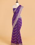 Purple Lehariya Saree in Georgette