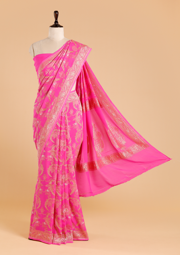 Rani Pink Jaal Saree in Georgette