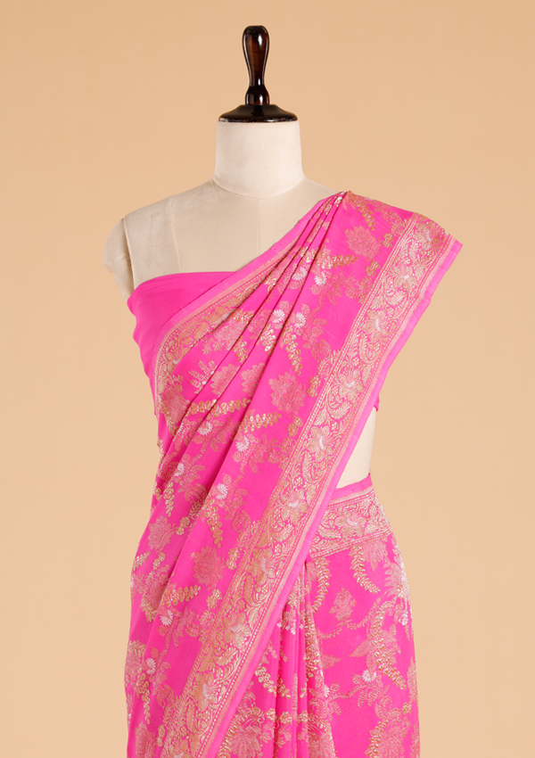 Rani Pink Jaal Saree in Georgette