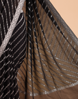 Black Lehariya Saree in Georgette