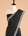 Black Lehariya Saree in Georgette