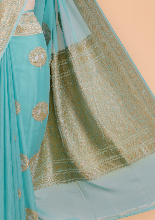 Firozi Butta Saree In Georgette