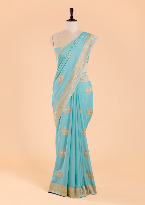 Firozi Butta Saree In Georgette