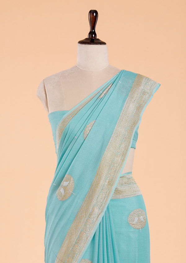 Firozi Butta Saree In Georgette