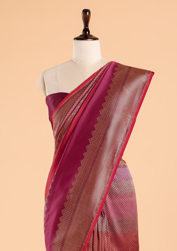 Wine Rangkat Saree in Silk