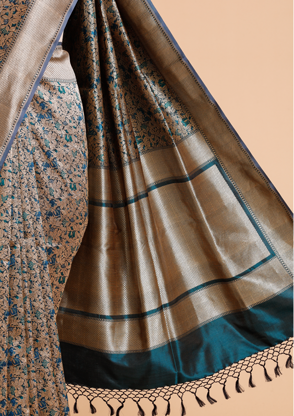 Peacock Brocade Saree in Silk
