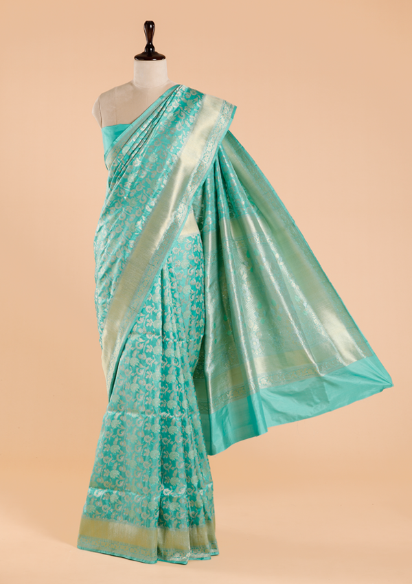 Firozi Jaal Saree in Silk