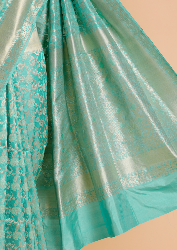 Firozi Jaal Saree in Silk