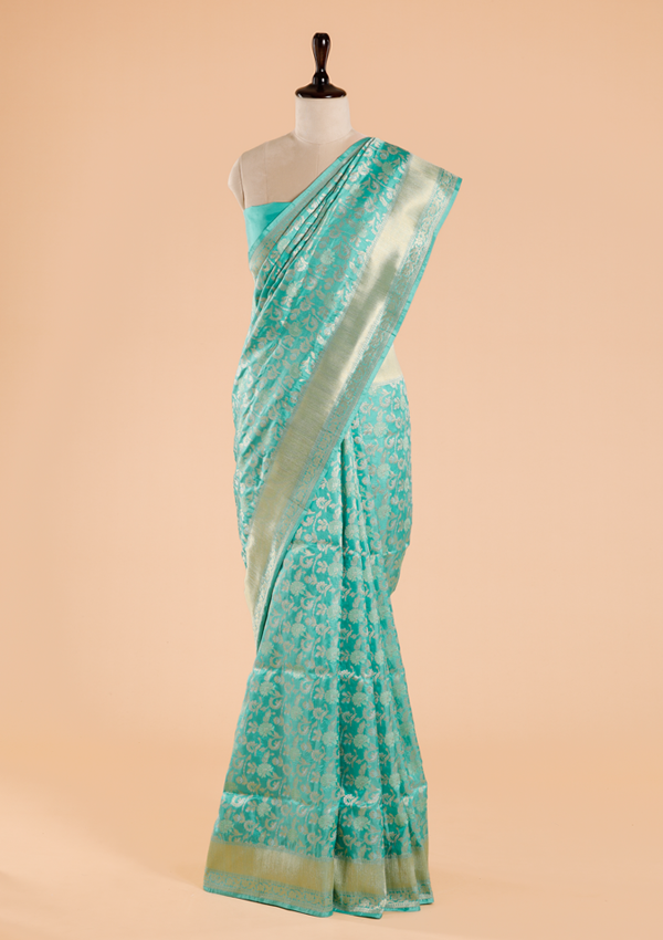 Firozi Jaal Saree in Silk