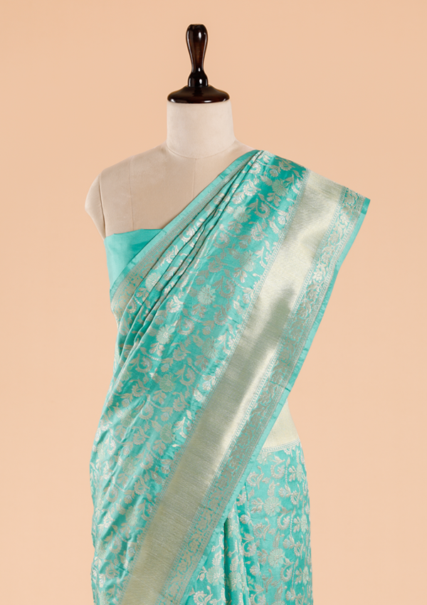 Firozi Jaal Saree in Silk