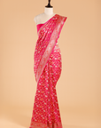 Rani Pink Jaal Saree in Silk