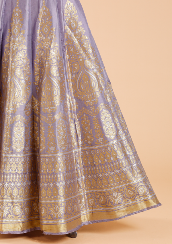 Mauve Unstitched Lehenga Set