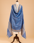 Royal Blue Lehariya Dupatta in Silk