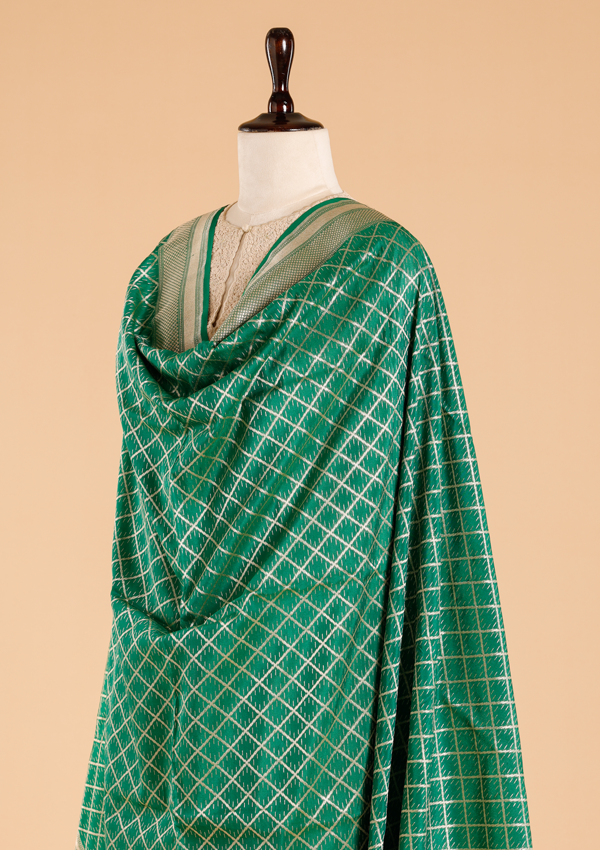 Green Jaal Dupatta in Silk