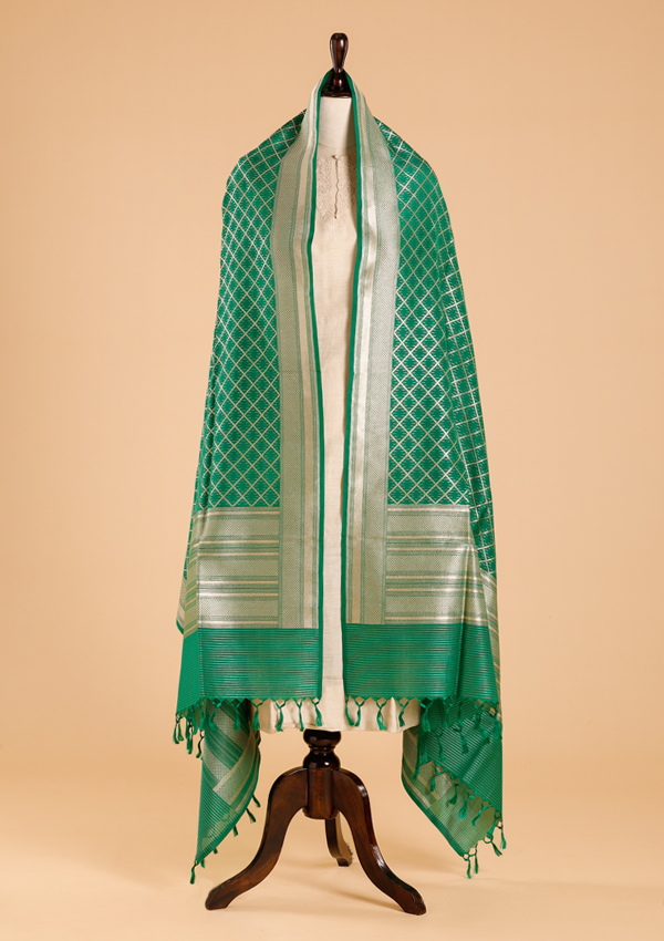Green Jaal Dupatta in Silk