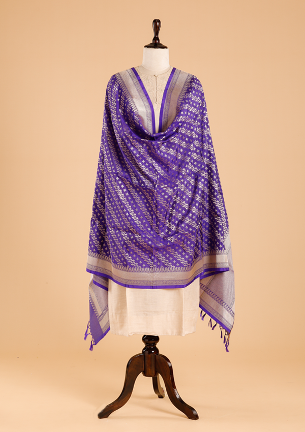 Purple Lehariya Dupatta in Silk