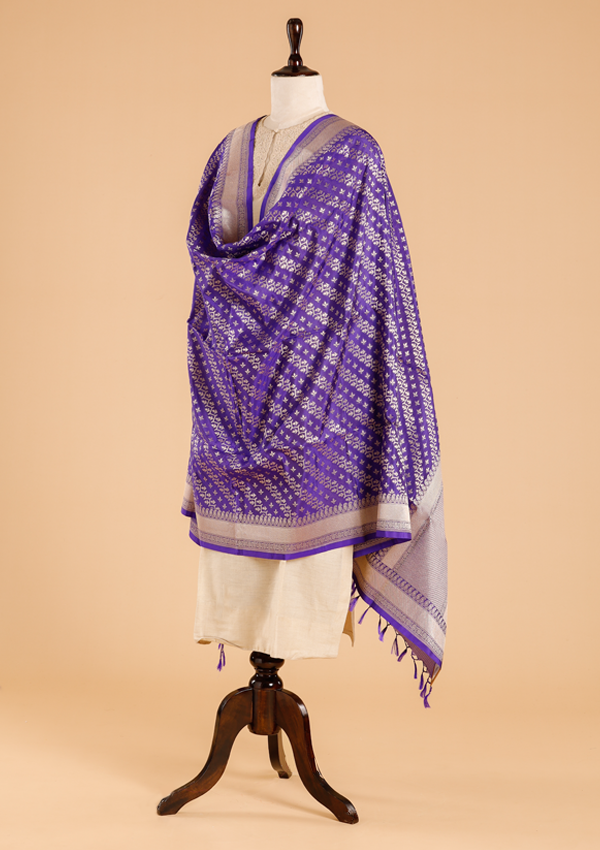 Purple Lehariya Dupatta in Silk