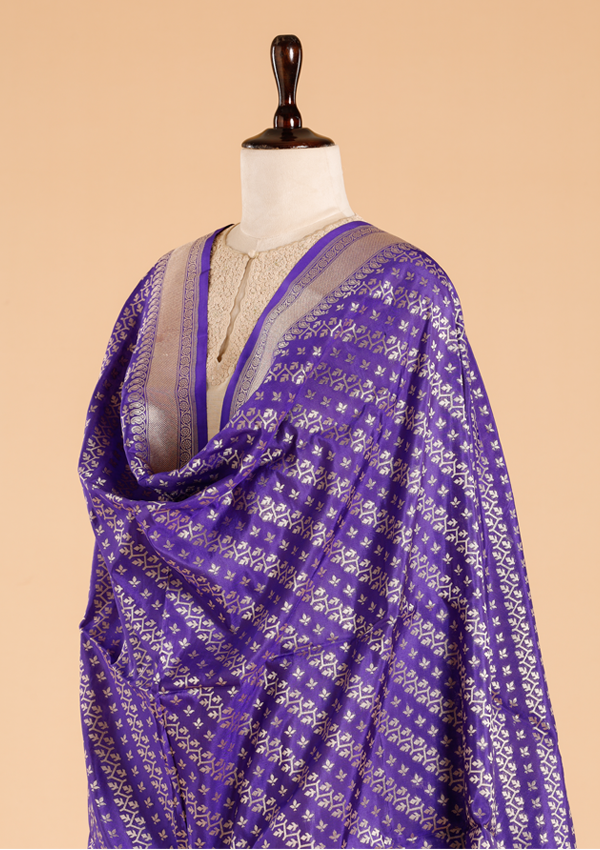 Purple Lehariya Dupatta in Silk