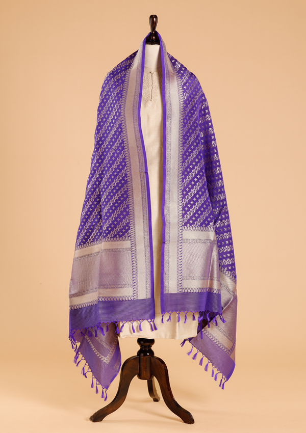 Purple Lehariya Dupatta in Silk
