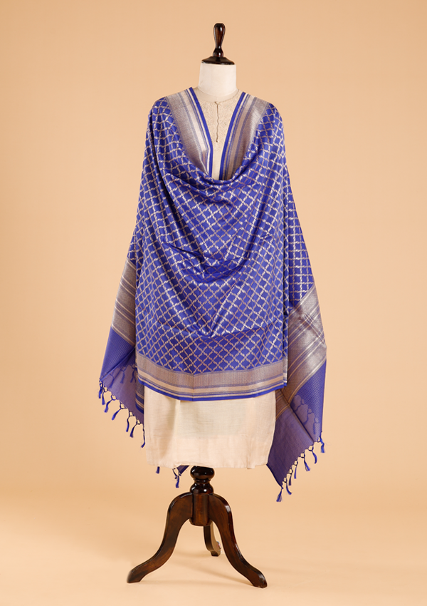 Purple Jaal Dupatta in Silk