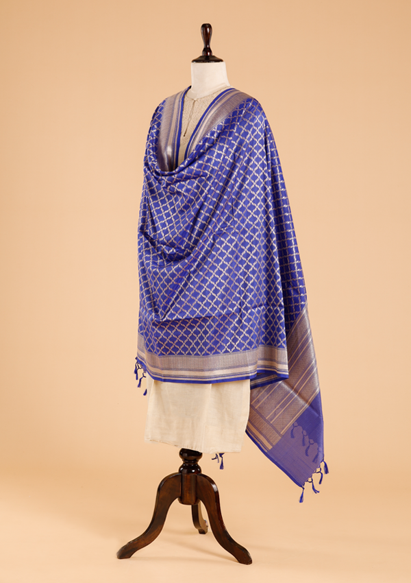 Purple Jaal Dupatta in Silk