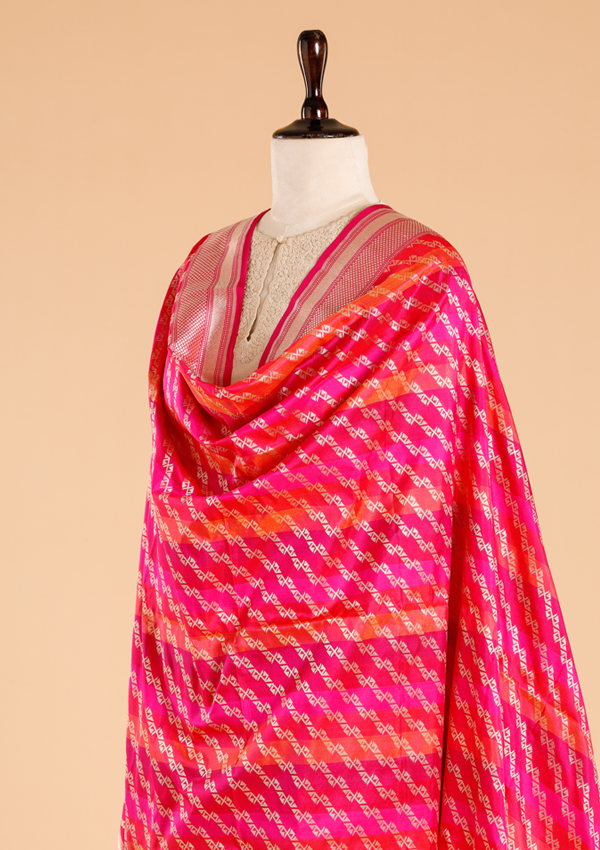 Rani Pink Rangkat Dupatta in Silk