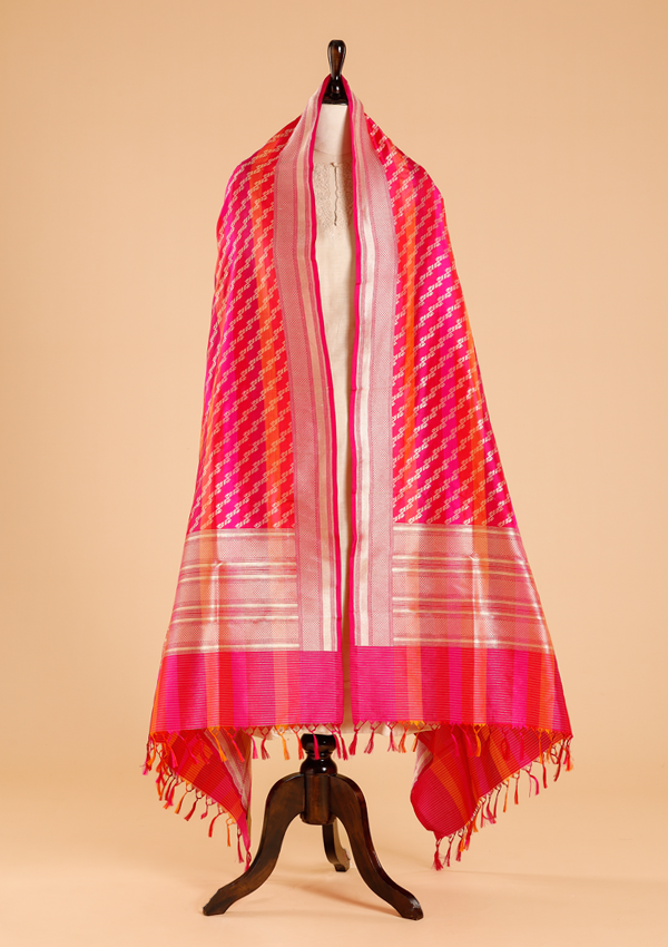 Rani Pink Rangkat Dupatta in Silk